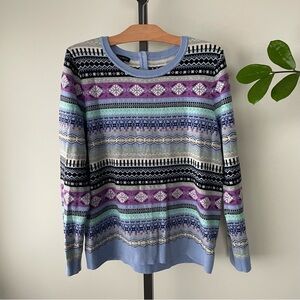 Talbots Lambswool Blend Fair Isle Sweater Womens Size Large